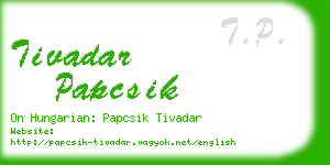 tivadar papcsik business card